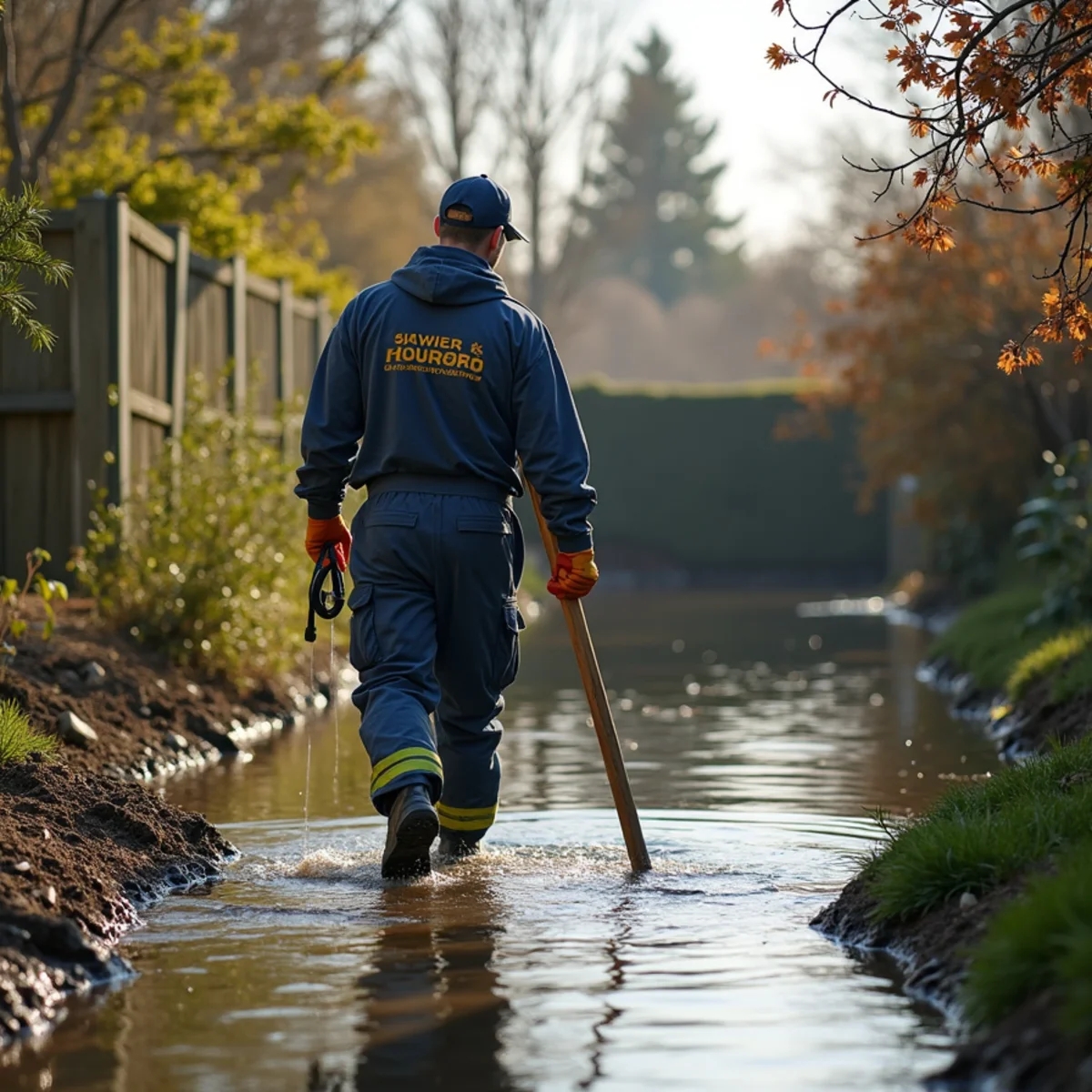 Flooded backyard near Miners Ravine in East Roseville after heavy winter rain